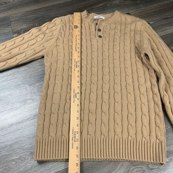 Vintage H2H Brown Cable Knit Pullover Long Sleeve Sweater Size Large - Picture 3 of 6